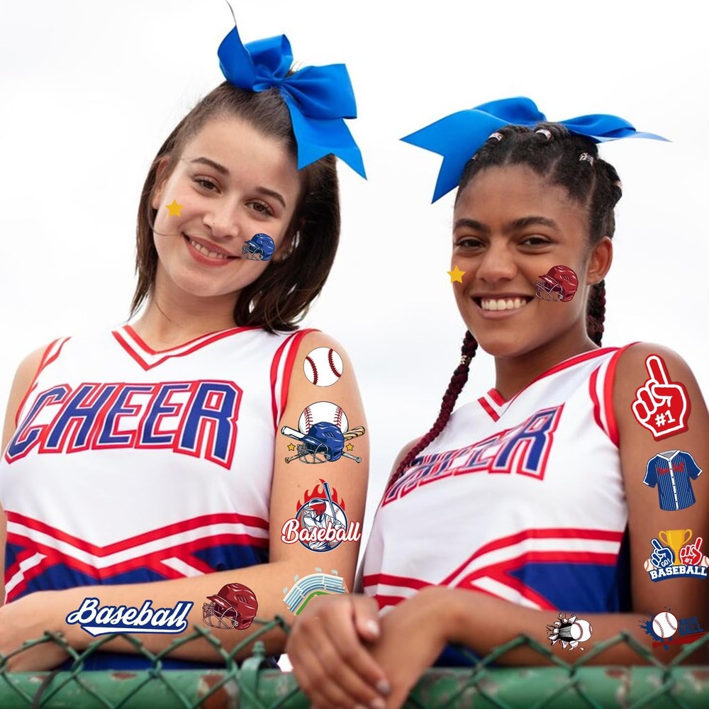 Gameza Baseball Temporary Tattoos - 200+ 9" x 6.3",