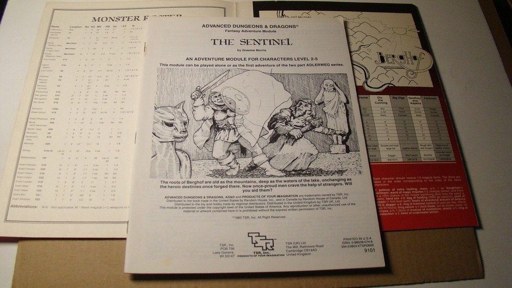 MODULE - UK2 *NICE COPY 1ST PRINT* THE SENTINEL ORIGINAL DUNGEONS DRAGONS