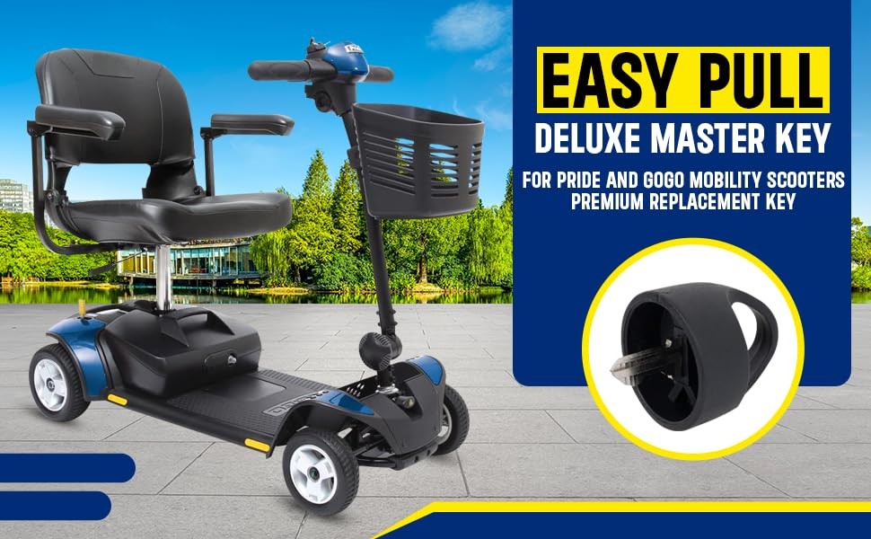 Deluxe Easy Pull Key for Pride Mobility - Universal Master Replacement...