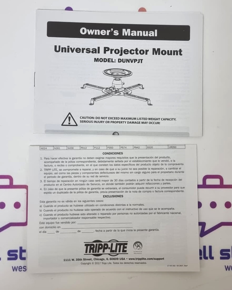 TRIPP LITE DUNVPJT Universal Projector Mount