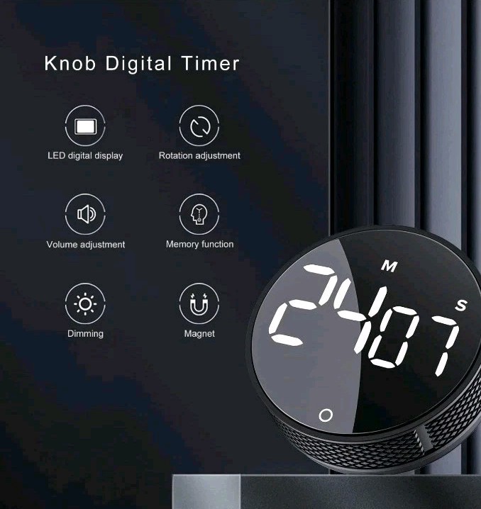 JUNVIL JW-3102 Digital Kitchen Timer – Large LED Display, Magnetic Back,...