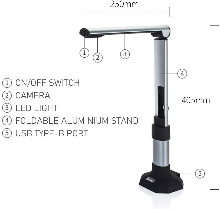 Arrison Document Camera for Teachers Laptop Computer with SDK & Twain