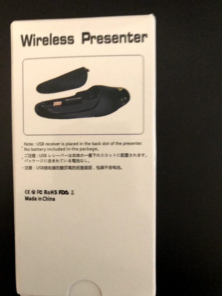 Wireless Presenter Power Point Clicker USB - Black