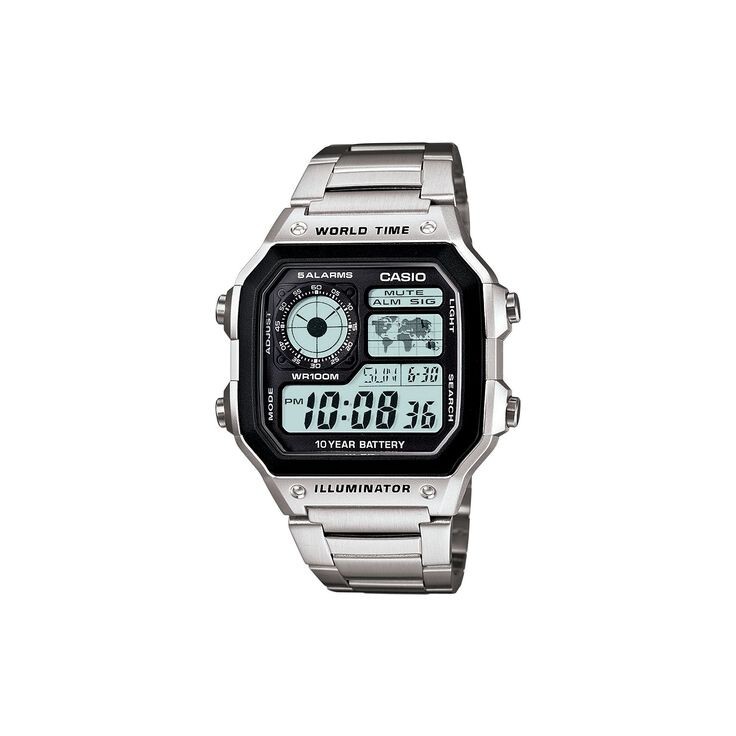 Casio AE1200WHD-1AV, Digital Watch, Chronograph, Alarm, World Time,10 Yr Battery