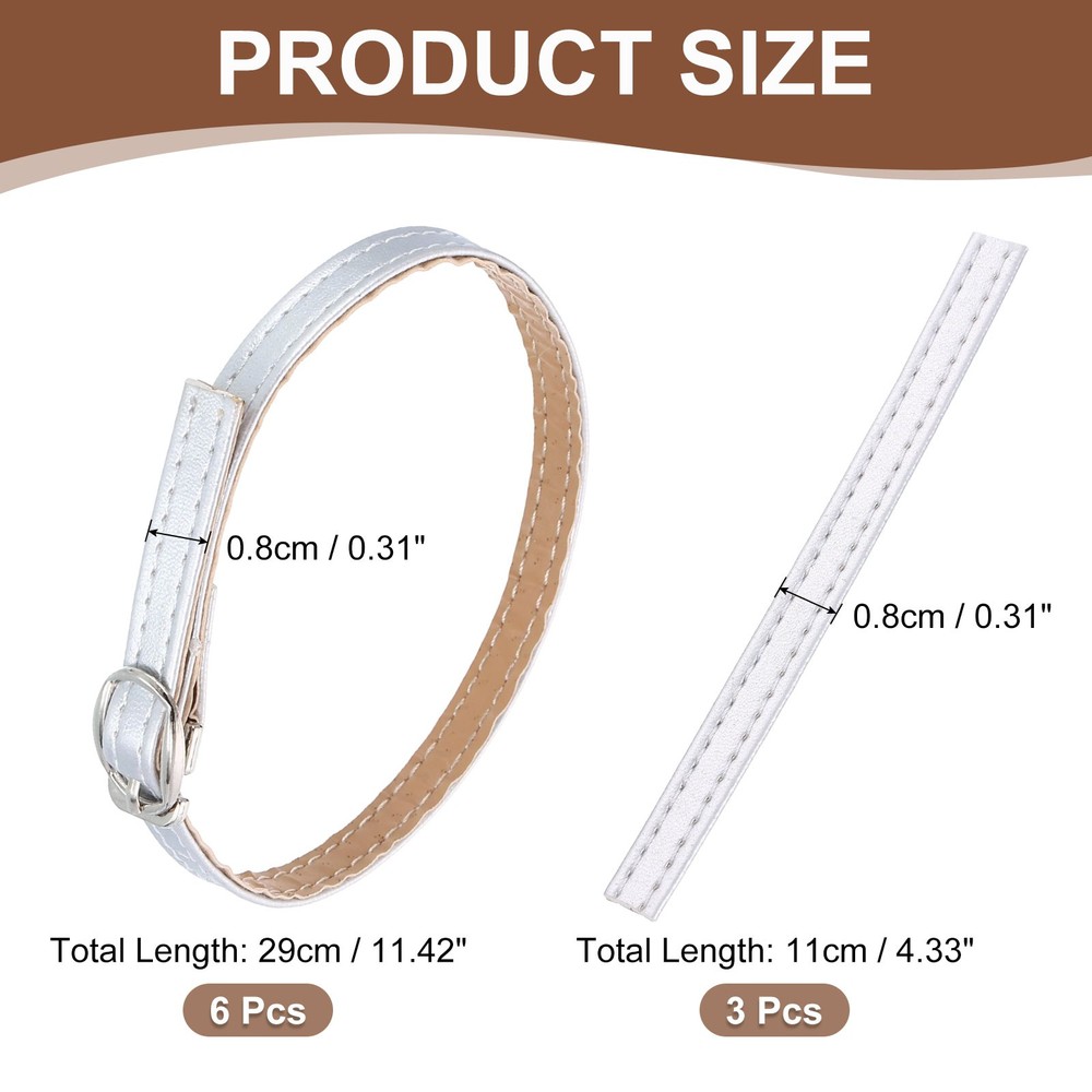 3 Pair Replacement Ankle Strap for Heels Leather Shoe Band, Silver