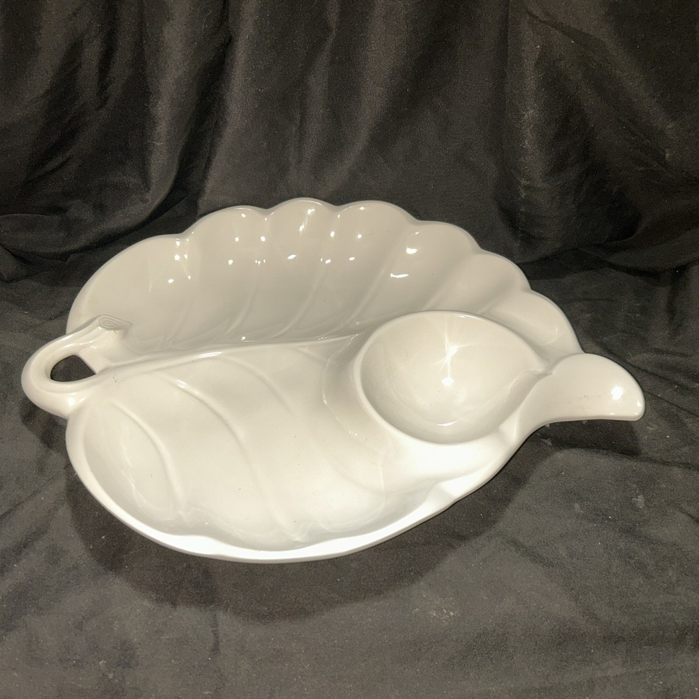 Ceramic Leaf Chip & Dip  Tray Japan