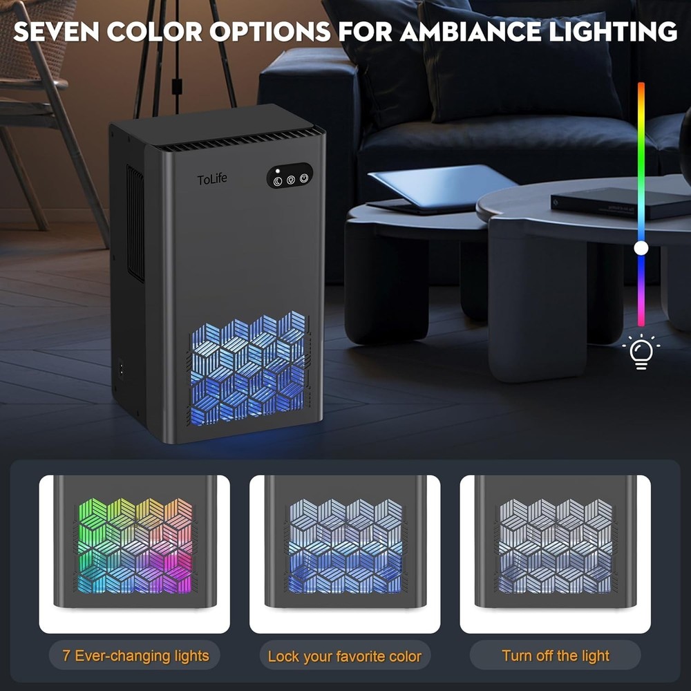 Versatile Dehumidifier for Home: 1000 sq.ft Coverage with Auto Shutoff Feature
