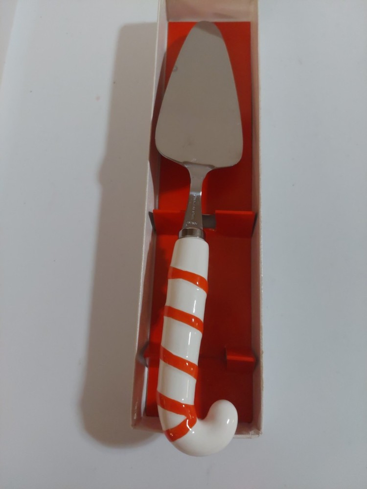 Cake Server Blade Stainless Steel With Candy Cane Ceramic Handle