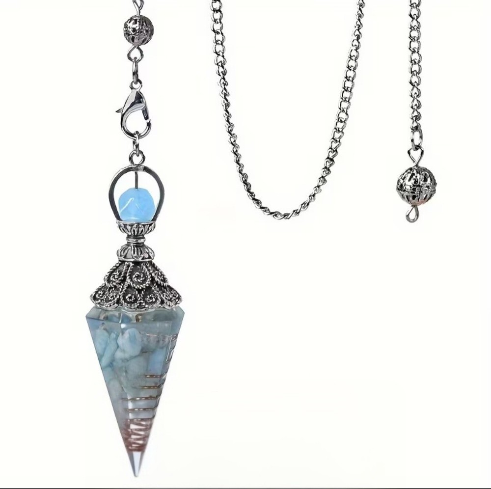 Crystal Pendulum Beautiful! Hexagonal Divination  Good Luck Moon Phases Freeship