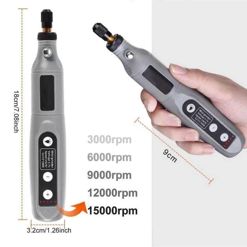 USB Cordless Electric 5-Speed Adjustable Mini Drill Grinder With LED Light