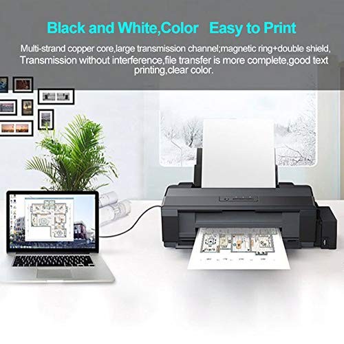 Printer to Computer USB Scanner Cable High Speed A Male B 10FT, Black