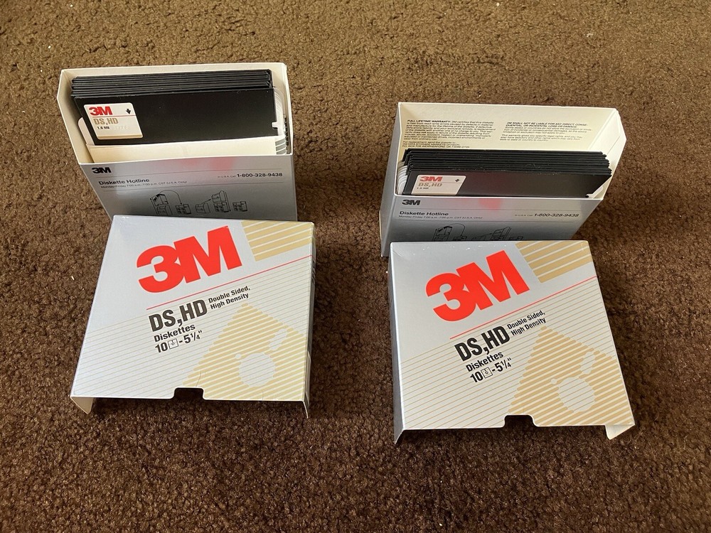 3M 5 1/4” FLOPPY DISKS/ DOUBLE SIDED HIGH DENSITY/ 10 PACK X 2