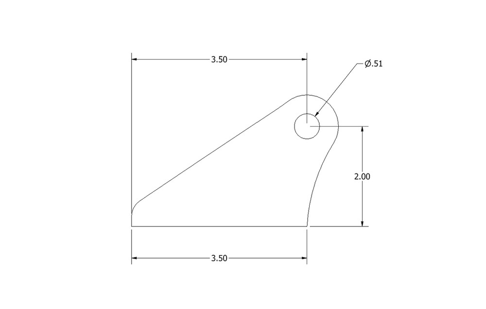 Motobilt Flat Bottom Tall Offset Hole Coilover Tab