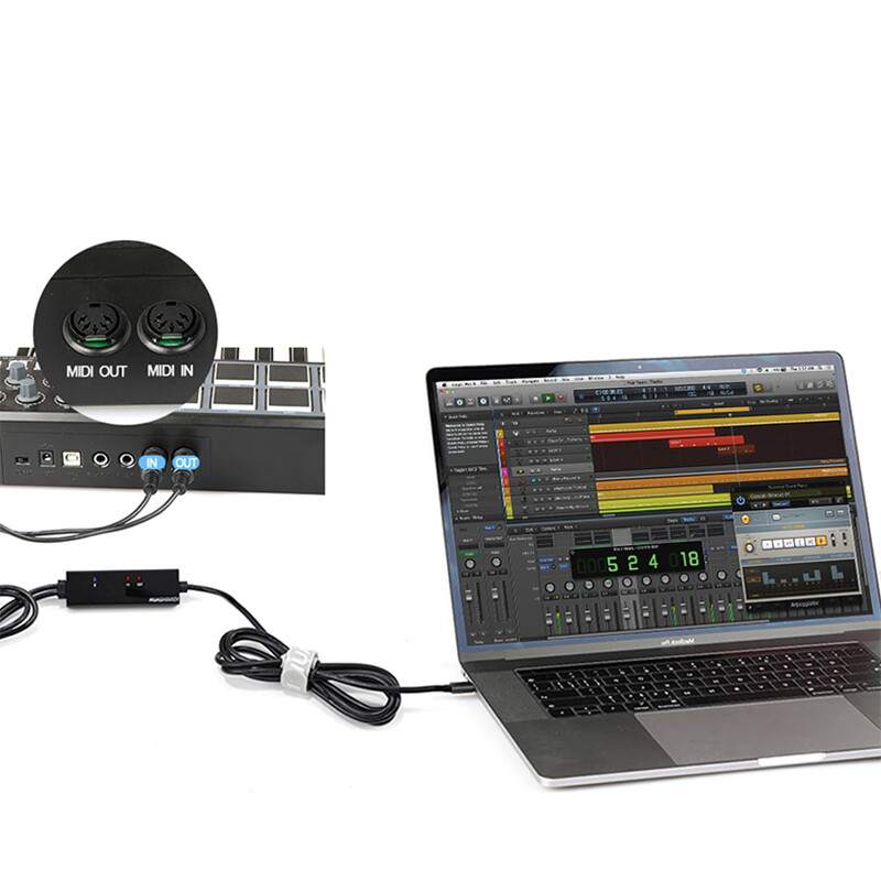 DOREMIDI USB-C Type-C to MIDI 5 Pin Interface Converter Cable