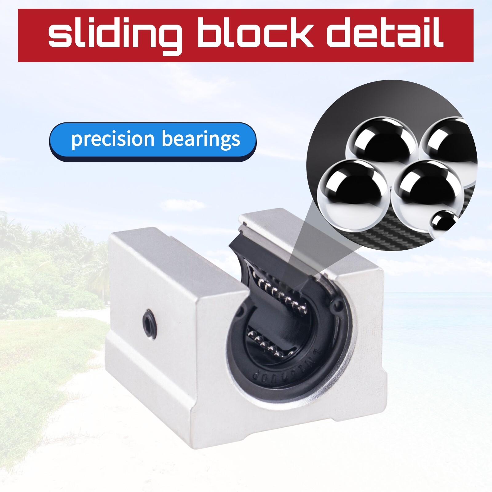 2PCS SBR20 200-2200mm Linear Rail Slide Guide Shaft 4x SBR20UU Bearing BLOCK CNC