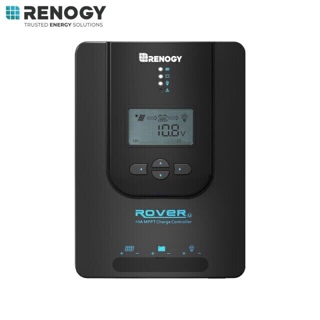 Renogy Rover 40A 12V/24V MPPT Solar Charge Controller LCD Regulator for Battery