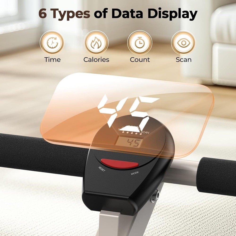 FEIERDUN Hydraulic Rowing Machine for Home, Compact Adjustable Rower with 12 Res