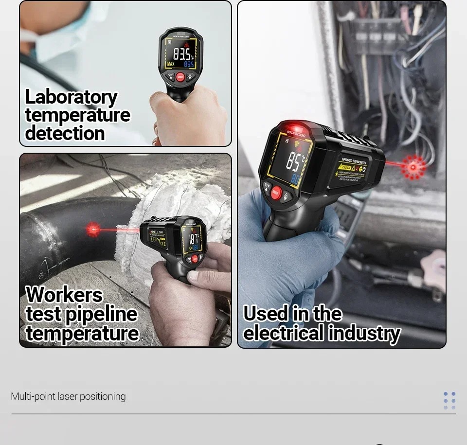 Infrared Thermometer LCD Digital Non-contact Laser IR Temperature Gun Temp Meter