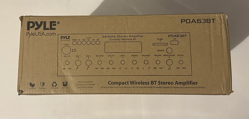 Pyle 200W Wireless BT Streaming Amplifier, Multi-Channel Home Audio Receiver