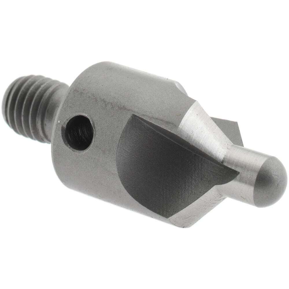 Adjustable Stop Countersink: 1/4-28 Threaded Shank, 3/16" Pilot Diam, 3 Flute
