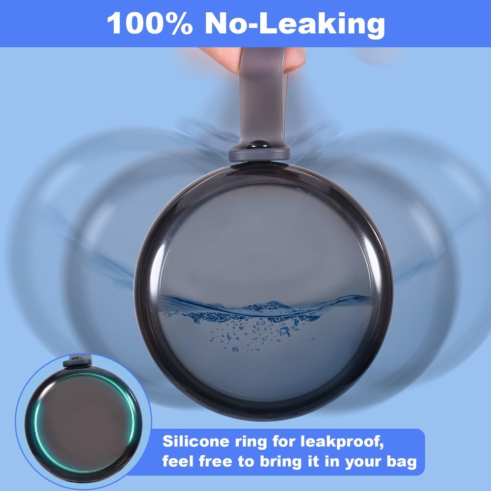 Denture Case, Leak Proof Bath Cup for Travel, Transparent Grey