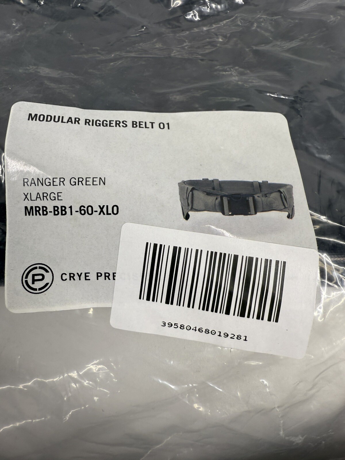 Crye Precision MRB Modular Riggers Belt 1.0 Ranger Green XLARGE MRB-BB1-60-XLO