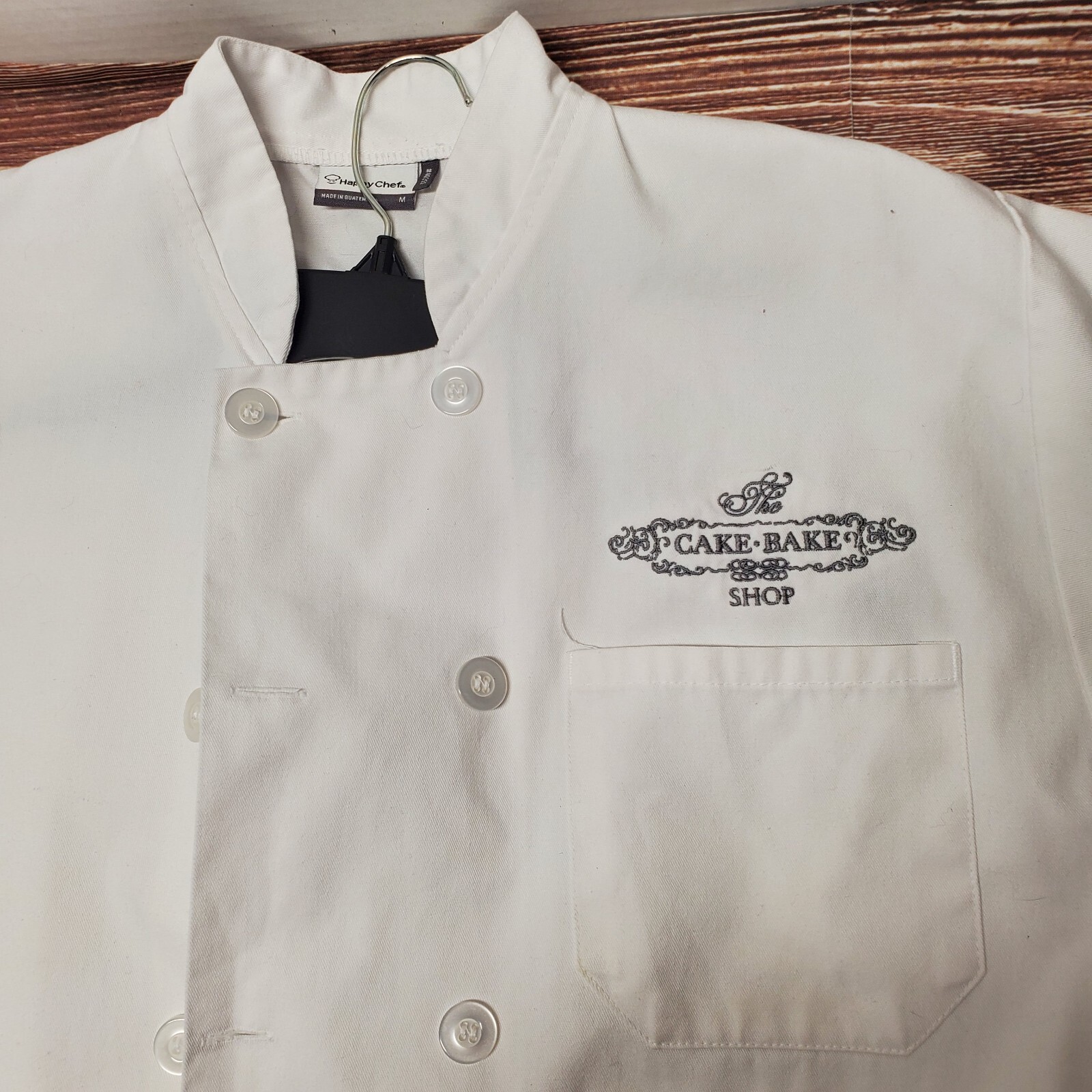 Happy Chef Size Medium White Bakery Shirt Jacket Cake Bake Cook
