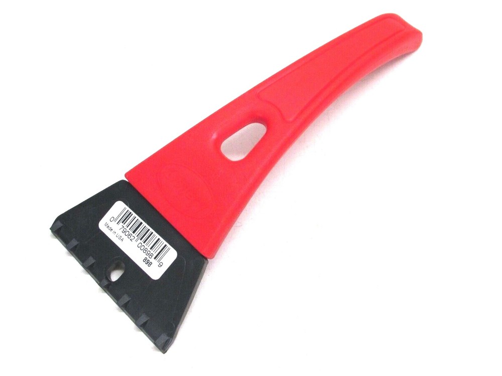 NOS! MALLORY 10" RED PLASTIC ICE SCRAPER, #898