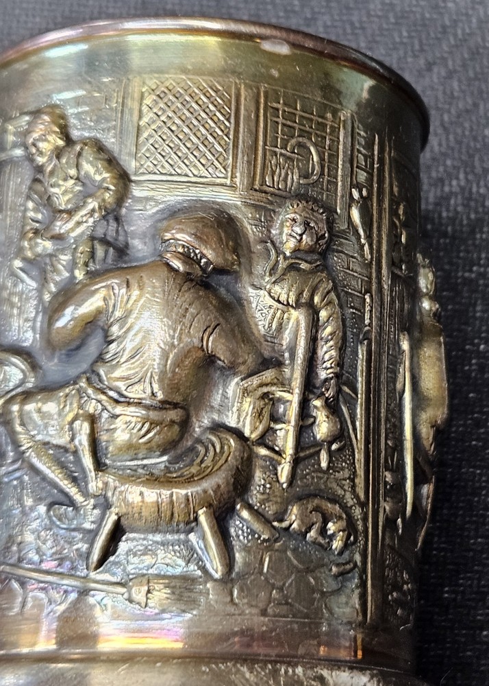 Vintage 1950's Set of 5 Nils Johan Silver Plated Appetizer Forks w/ Holder Cup