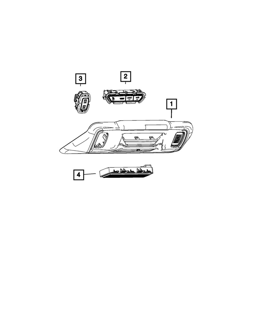 Genuine Mopar Overhead Console Bezel 7FX92TX7AC