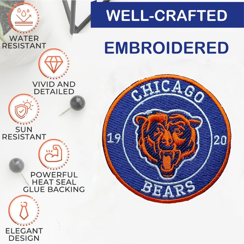 Chicago Bears NFL Team Logo Iron On Patch - Sew Patch - Embroidered Patch