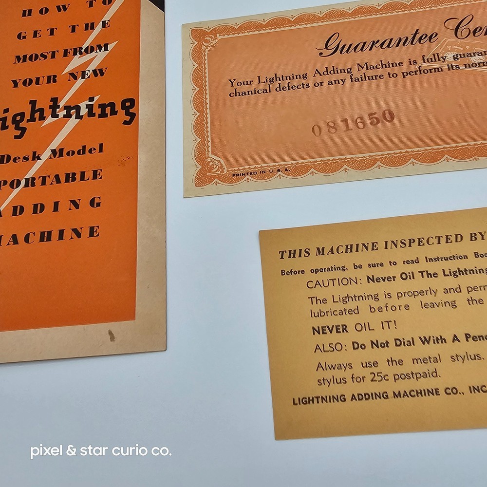 Vintage Lightning Adding Machine - Green - Includes Box/Original Paperwork