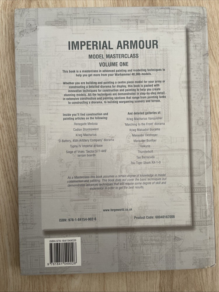Imperial Armour Model Masterclass Volume One Warhammer 40k Forge World