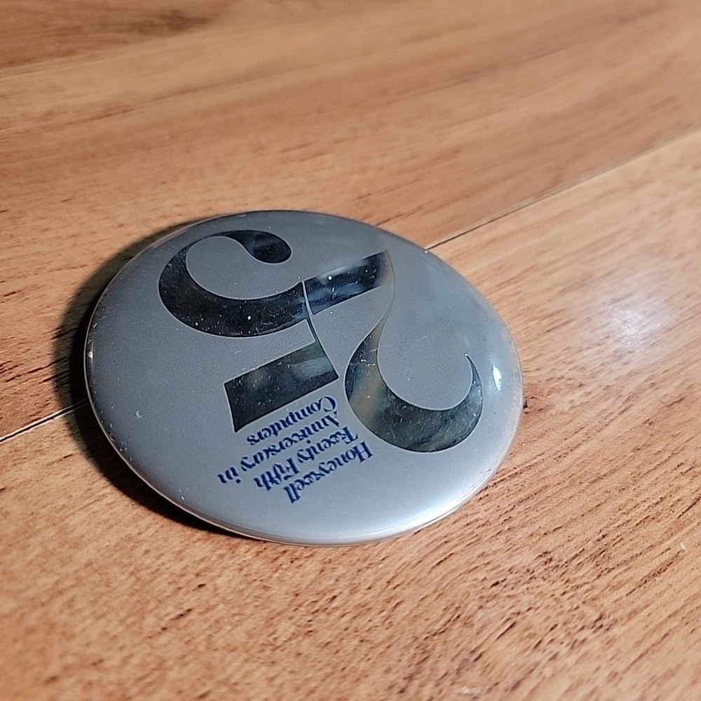 Vintage Honeywell Computer Button Pin Retro Computing 3" 25th Annv.