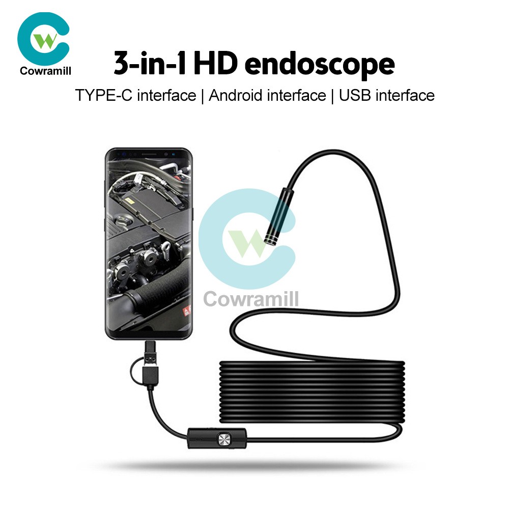 6LED HD Snake Endoscope Borescope Inspection Camera Scope for USB Android PC