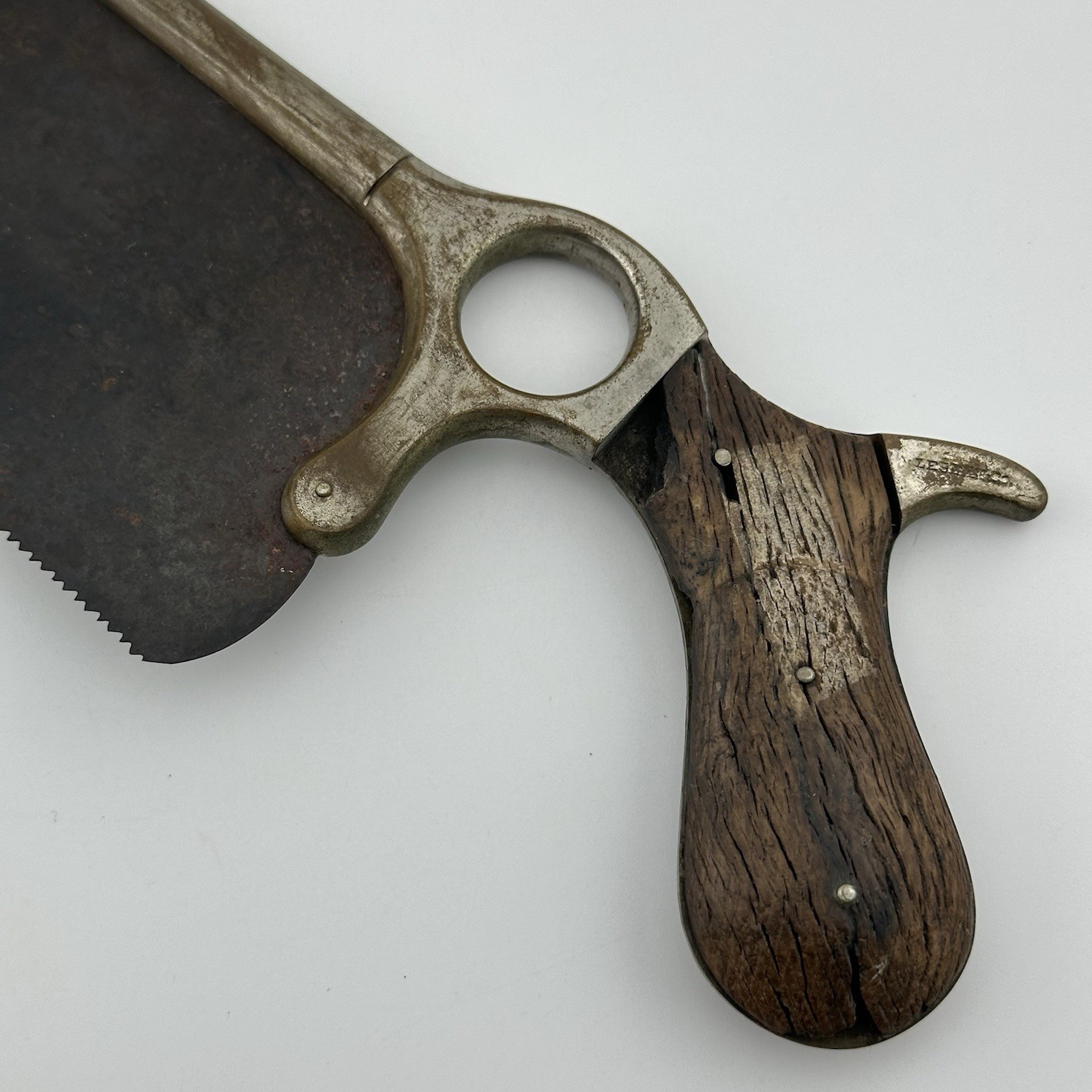 Antique 1800s US Civil War Era Leslie & Co Surgeon Amputation Bone Saw Doctor