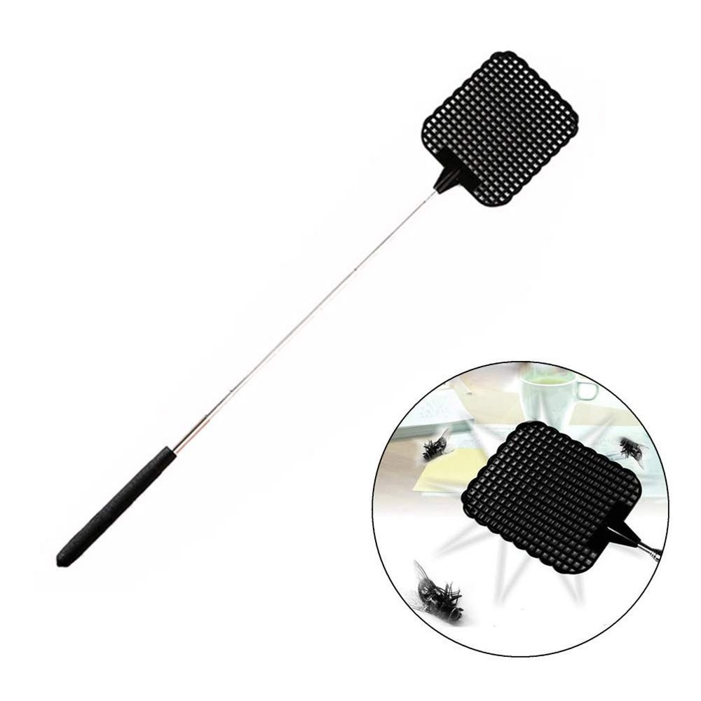 Telescopic Fly Swatter, 4 PCS Plastic Extendable Black