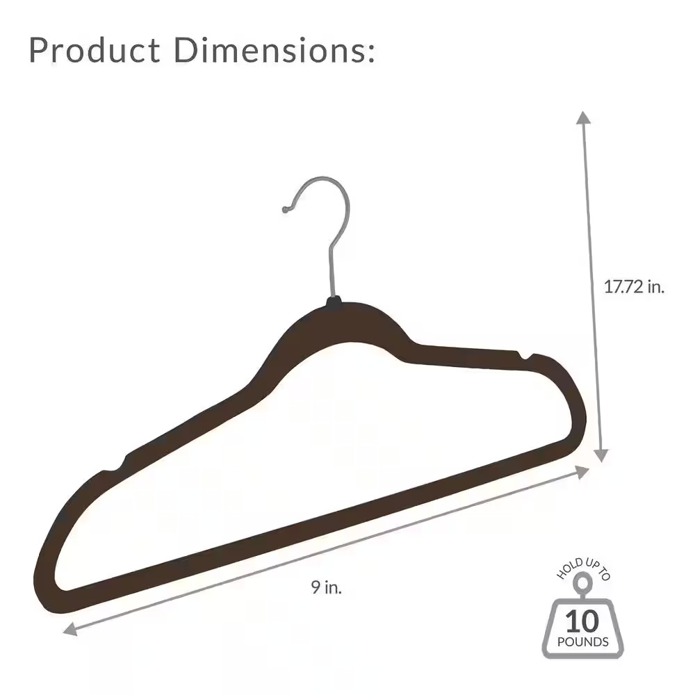Brown Velvet Hangers 25-Pack