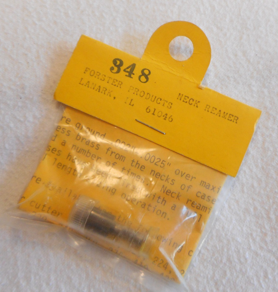 NOS Forster .348" Inside Neck Reamer FAST SHIPPING! Reloading