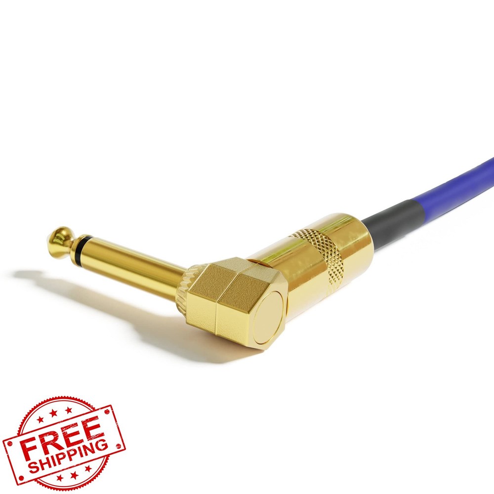 ExcelValley 20cm Right Angle 1/4" Patch Cable Blue