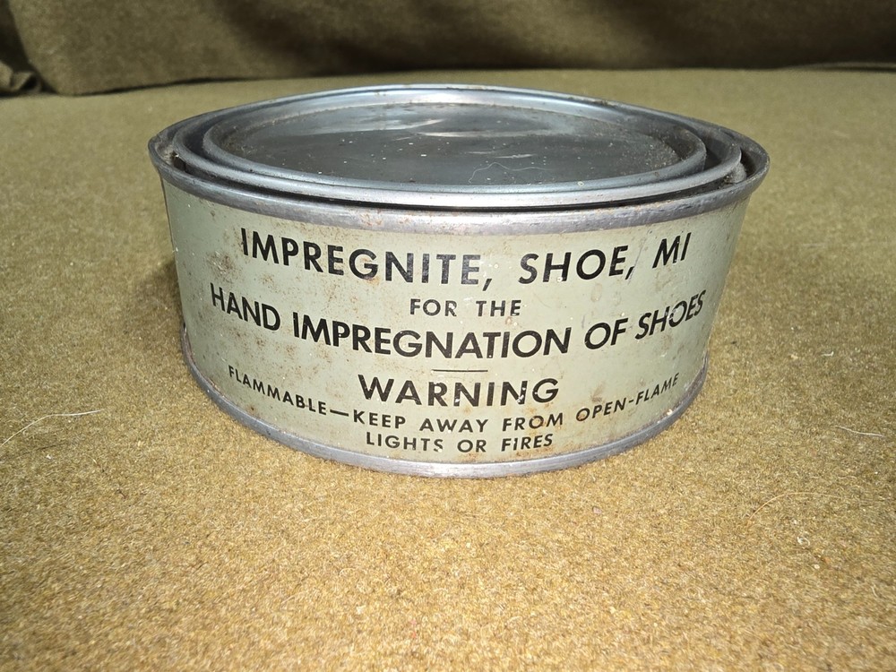 WWII Shoe Impregnite Can with Contents
