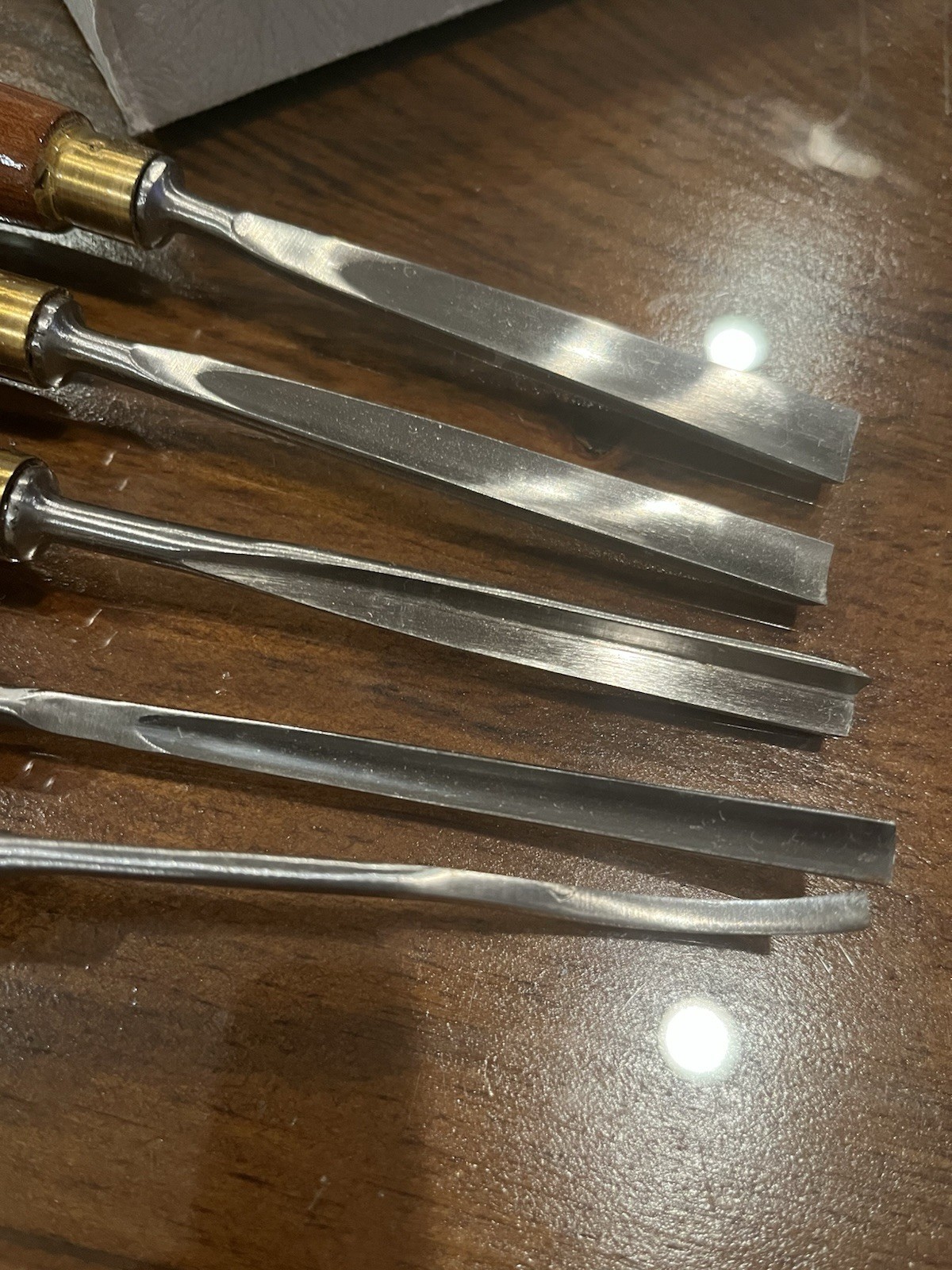 Marples Vintage Carving Chisels Box Bottom Only, Used Set