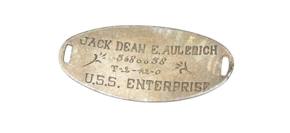 Original WWII US Navy Doolittle Raid USS ENTERPRISE Sailor ID Bracelet CA6