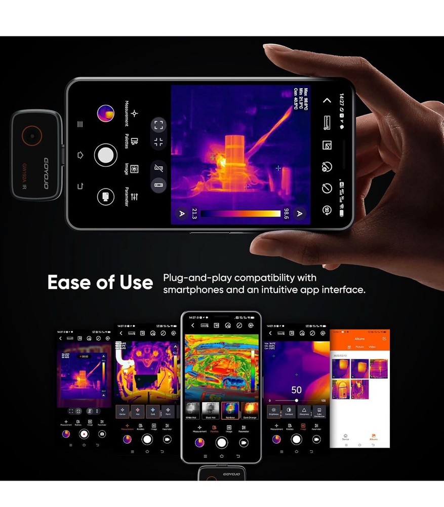 Thermal Imaging Camera for Android, 192x192 IR Resolution, USB-C Thermal Image
