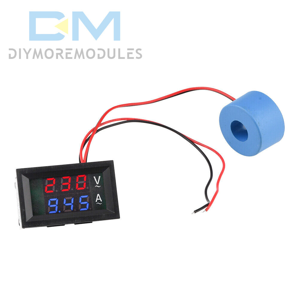 Voltmeter Current Voltage Amp Meter Hall Effect Sensor AC50-600V 10A/50A/100A