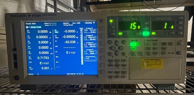 Yokogawa WT3000 Digital Power Analyzer Model 760304 w/4 30 Amp. Input Elements