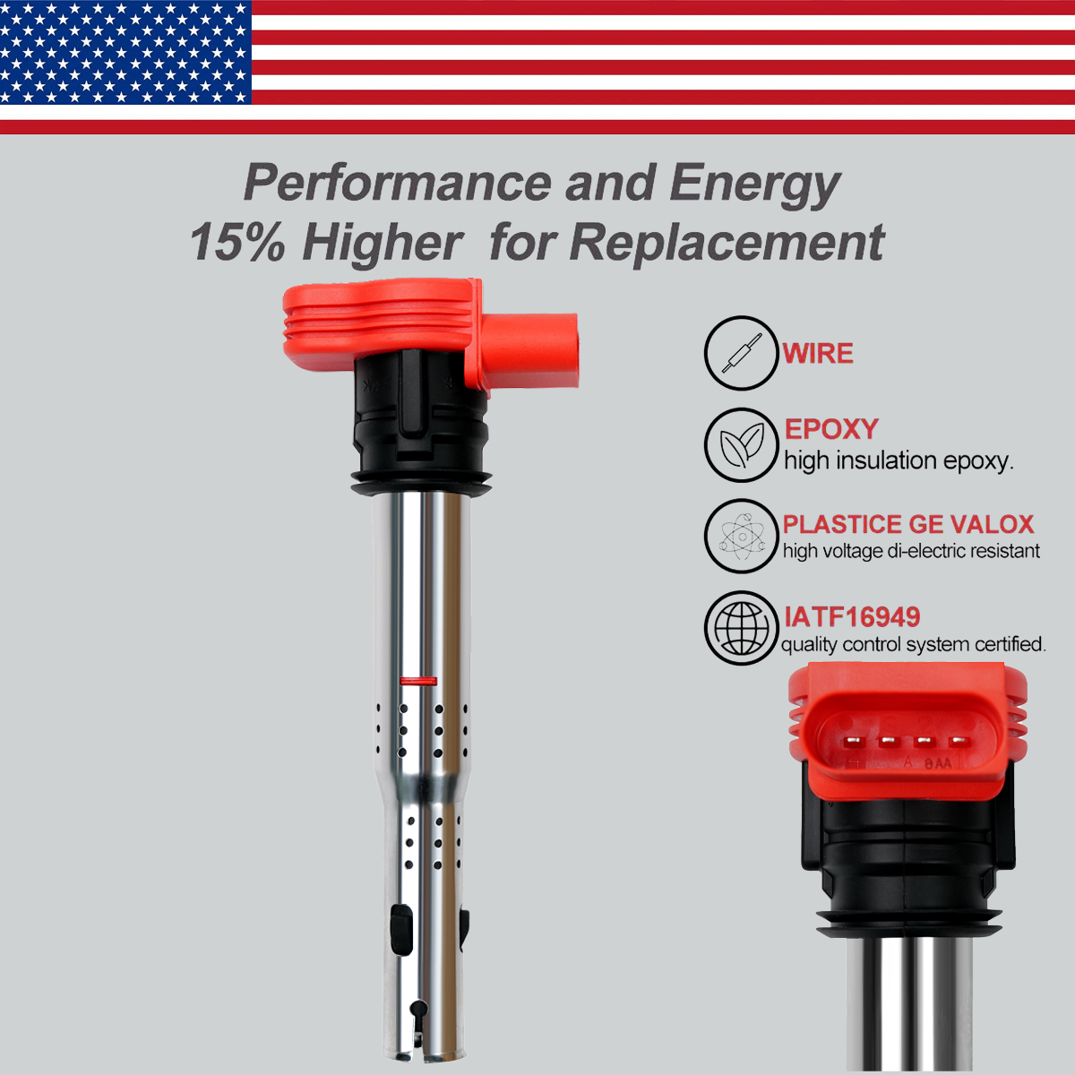 6X OEM Ignition Coil & 6X Iridium Spark Plug for Audi A4 A6 A7 Q5 Q7 S4 S5 UF529