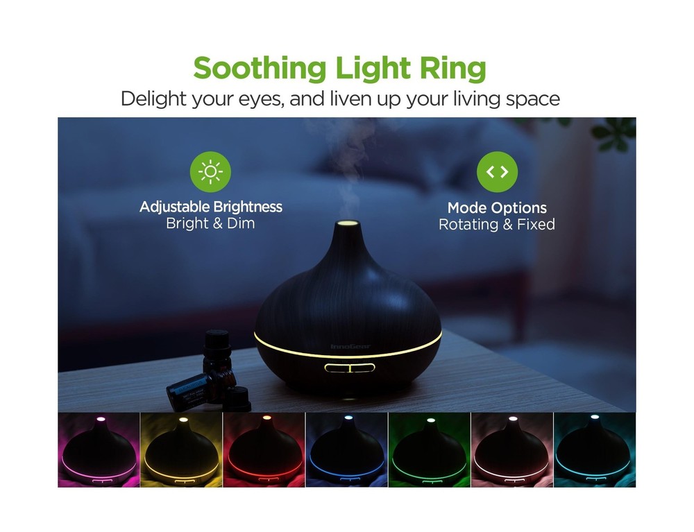 InnoGear Aromatherapy Diffuser & 10 Essential Oils Set, 400ml Diffu... Fast Ship