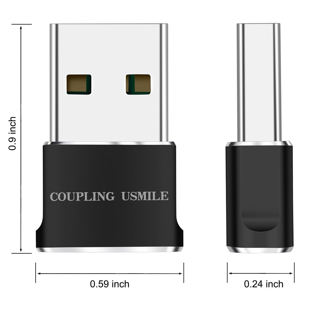 USB to USB-C Adapter 4-Pack Fast Charging Data Transfer OTG Type-C to A Cables