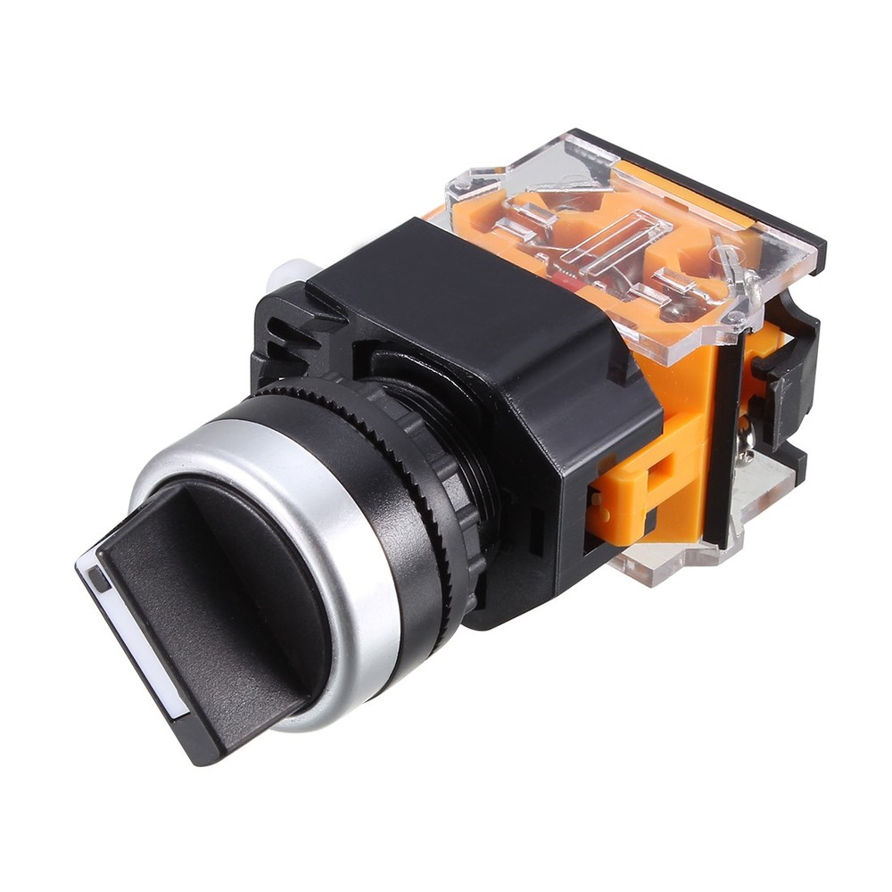 5pcs Latching Lock 2 Positions Rotary Selector Select Switch DPST 10A 22mm